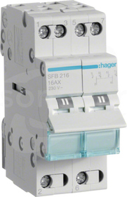 SFB216 16A 2P Przełącznik I-0-II zas.dół