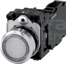 SIRIUS ACT 22mm 1NO+1NC z samop.przezr. Przycisk płaski podśw+bl.LED metal