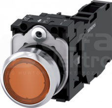 SIRIUS ACT 22mm 1NO+1NC z samop.burszt. Przycisk płaski podśw+bl.LED metal