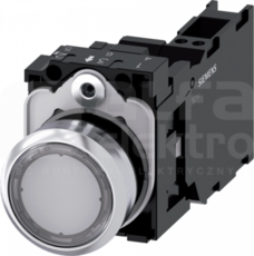 SIRIUS ACT 22mm 1NO+1NC z samop.przezr. Przycisk płaski podśw+bl.LED metal