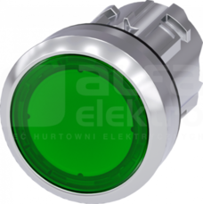 SIRIUS ACT 22mm z samop.zielony Przycisk płaski podśw.metal