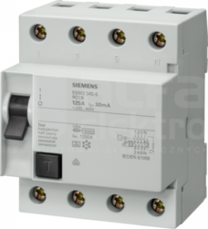 5SM36450 4P 125A 300mA AC Wyłącznik różnicowoprądowy