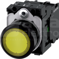 SIRIUS ACT 22mm 1NO z samop.żółty Przycisk płaski podśw+bl.LED tworzywo