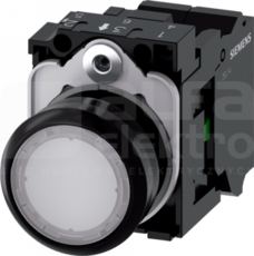 SIRIUS ACT 22mm 1NO z samop.biały Przycisk płaski podśw+bl.LED tworzywo