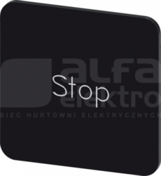 SIRIUS ACT 22x22mm czarny STOP Etykieta samoprzylepna