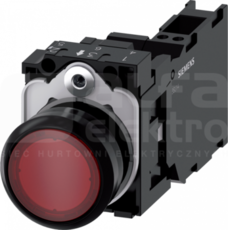 SIRIUS ACT 22mm 1NO+1NC z samop.czerwony Przycisk płaski podśw+bl.LED tworzywo