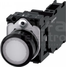 SIRIUS ACT 22mm 1NO+1NC z samop.biały Przycisk płaski podśw+bl.LED tworzywo