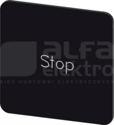 SIRIUS ACT 27x27mm czarny/biały STOP Etykieta wkładana/samoprzylepna