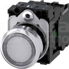 SIRIUS ACT 22mm 1NO z samop.przezr. Przycisk płaski podśw+bl.LED metal
