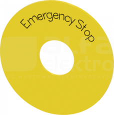 SIRIUS ACT żółty EMERGENCY STOP Etykieta podkładkowa 75mm
