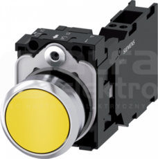 SIRIUS ACT 22mm 1NO+1NC z samop.żółty Przycisk płaski metal