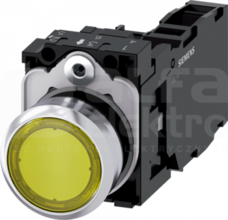 SIRIUS ACT 22mm 1NO+1NC z samop.żółty Przycisk płaski podśw+bl.LED metal