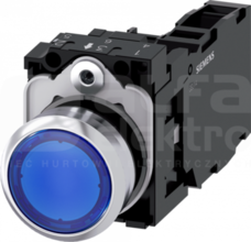 SIRIUS ACT 22mm 1NO+1NC z samop.nieb. Przycisk płaski podśw+bl.LED metal