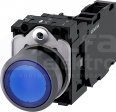 SIRIUS ACT 22mm 1NO+1NC z samop.nieb. Przycisk płaski podśw+bl.LED tworz/metal