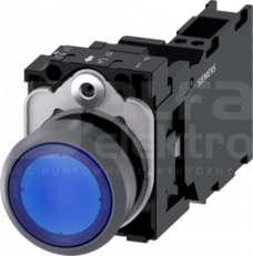 SIRIUS ACT 22mm 1NO+1NC z samop.nieb. Przycisk płaski podśw+bl.LED tworz/metal