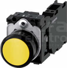 SIRIUS ACT 22mm 1NO+1NC z samop.żółty Przycisk płaski tworzywo