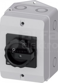SENTRON 3P 16A IP65 czarny Rozłącznik główny w obud.