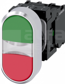 SIRIUS ACT 22mm 1NO+1NC czerwony/zielony Przycisk podwójny