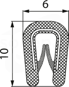 MCA 1,0-2,0mm 1x100m RAL9005 czarny Osłona krawędziowa