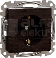 SEDNA ELEMENTS SCHUKO wenge Gniazdo sieciowe z przesłonami