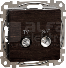 SEDNA ELEMENTS 7dB wenge Gniazdo TV/SAT przelotowe