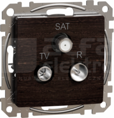 SEDNA ELEMENTS 10dB wenge Gniazdo R/TV/SAT przelotowe
