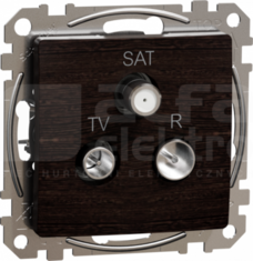 SEDNA ELEMENTS 7dB wenge Gniazdo R/TV/SAT przelotowe