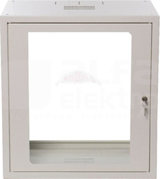 SZW SIMPLE 19 12Ux555x400mm biały IP30 Szafa rack wisząca drzwi z szybą