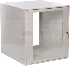 SZW SIMPLE 19 12Ux555x600mm biały IP30 Szafa rack wisząca drzwi z szybą