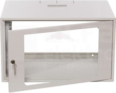 SZW SIMPLE 19 6Ux555x400mm biały IP30 Szafa rack wisząca drzwi z szybą