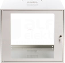 SZW SIMPLE 19 9Ux555x400mm biały IP30 Szafa rack wisząca drzwi z szybą