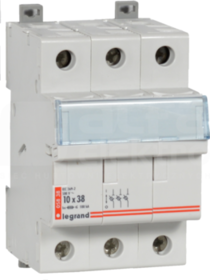 RB338 3P 10x38 500V Podstawa do wkładek cylindrycznych