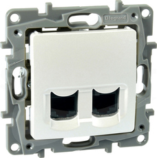 NILOE SELECTION 2x RJ45 kat. 6 perła Gniazdo komputerowe