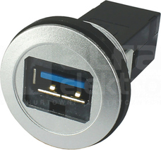 HAR-PORT USB 3.0 A-A PFT srebrny Gniazdo USB