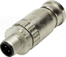 M12-SCREW-4P-ACOD-M-STR-SHLD Wtyk męski prosty