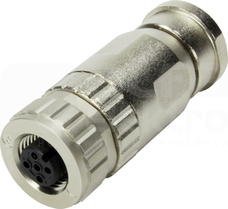 M12-SCREW-4P-ACOD-F-STR-SHLD Wtyk żeński prosty