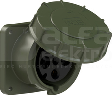 MILITARY 63A 400V 3P+E IP67 Gniazdo siłowe proste
