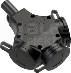 TAURUS 16A 3x2P+Z 250V IP44 Rozdzielacz gniazdowy gumowy