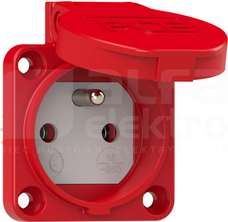 16A SCHUKO 230V czerwony Gniazdo tablicowe