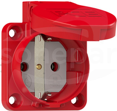 16A SCHUKO 250V IP54 czerwone Gniazdo tablicowe