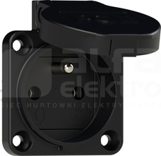 16A 2P+Z 230V IP44 czarny Gniazdo tablicowe