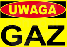 BTO-12 250x350 "UWAGA! GAZ" Tablica budowlana ostrzegawcza