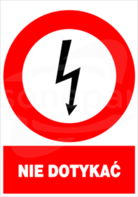 ZEZ/A-5 148X210 "NIE DOTYKAĆ" Znak elektryczny zakazu