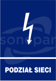 ZEI/A-9 148x210 "PODZIAŁ SIECI" Znak elektryczny informacyjny