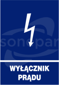 ZEI/A-17 148x210 "WYŁĄCZNIK PRĄDU" Znak elektryczny informacyjny