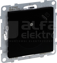 SUNO 2P+Z 16A USB C czarny Gniazdo płaskie z USB i przesłoną