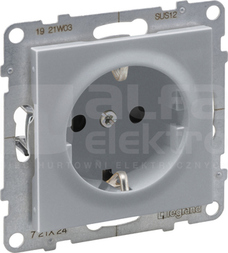 SUNO 2P+Z 16A aluminium Gnizado SCHUKO zasilające z przesłoną