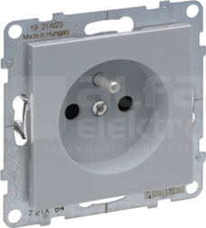 SUNO 2P+Z 16A aluminium Gniazdo z przesłoną