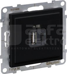 SUNO 2xUSB A+C czarny Gniazdo USB