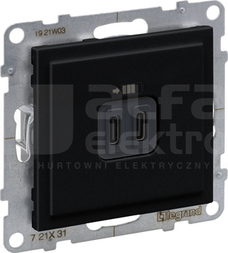 SUNO 2xUSB A+C czarny Gniazdo USB